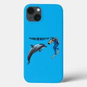  SCUBA-duiker fotografeert een dolfijn URM Case-Mate iPhone Case (Achterkant)