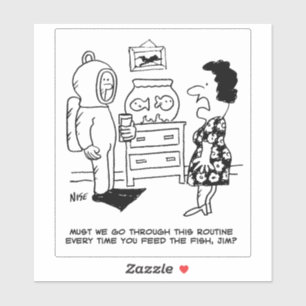 Scuba-duiker in duikgear voedt tropische vis sticker