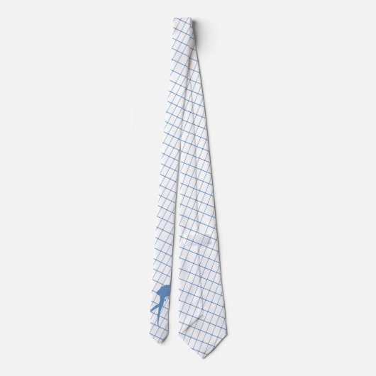 Scuba duiker op blauw Check stropdas (Achterkant)