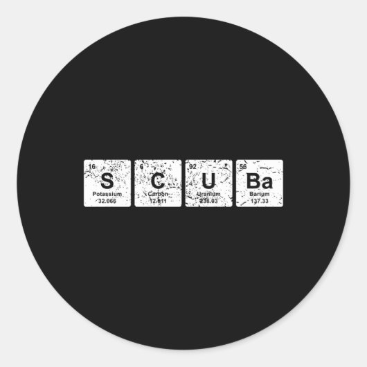 Scuba-duiker Ronde Sticker (Voorkant)