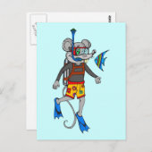 Scuba-duikmuis Briefkaart (Voorkant / Achterkant)