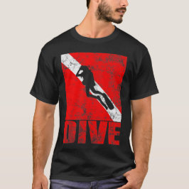 Scuba duikt naar beneden  duiktuig t-shirt