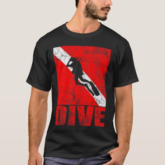 Scuba duikt naar beneden  duiktuig t-shirt (Voorkant)