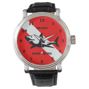 Scuba duikvlag en Shark Custom Watch Horloge