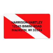 Scuba-duikvlag Verzendlabel (Voorkant)