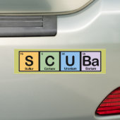 Scuba gemaakt van elementen bumpersticker (Op auto)
