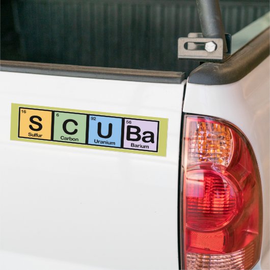 Scuba gemaakt van elementen bumpersticker (Op Truck)
