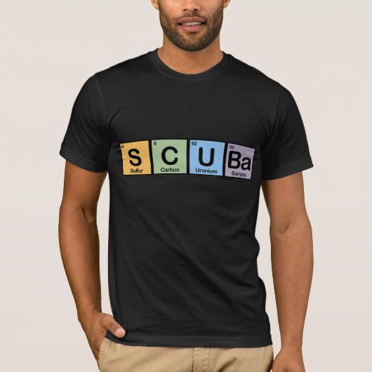 Scuba gemaakt van elementen t-shirt (Voorkant)