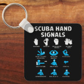 Scuba Hand Signals Taal Duiktekens Duik Duik Sleutelhanger (Voorkant)