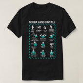 Scuba Hand Signals Team Duiker Handteken Grappige  T-shirt (Design voorkant)