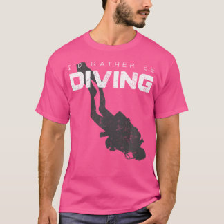 Scuba Ik zou liever duiken scuba duiken T-shirt