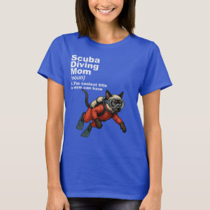 Scuba Moeder Siamese Kat Duiker T-shirt