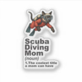 Scuba Mom Siamese Cat Diver Sticker (Voorkant)