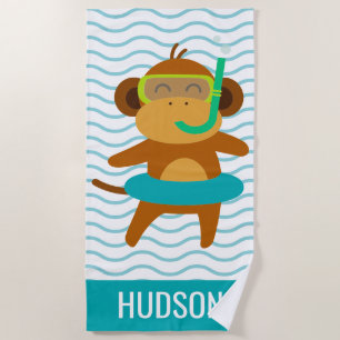Scuba Monkey - Aangepaste keukenhanddoek Strandlaken