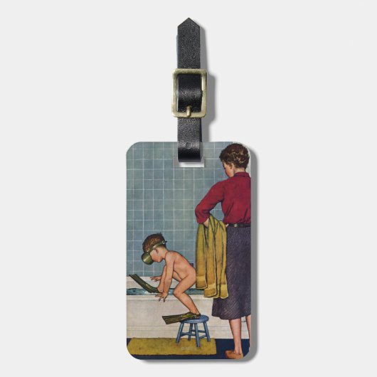 Scuba op de Tub Bagagelabel (Voorkant verticaal)