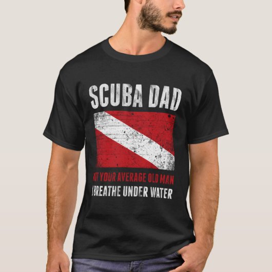 Scuba Pa Ik adem onder water Duik Vader's Vader T-shirt (Voorkant)