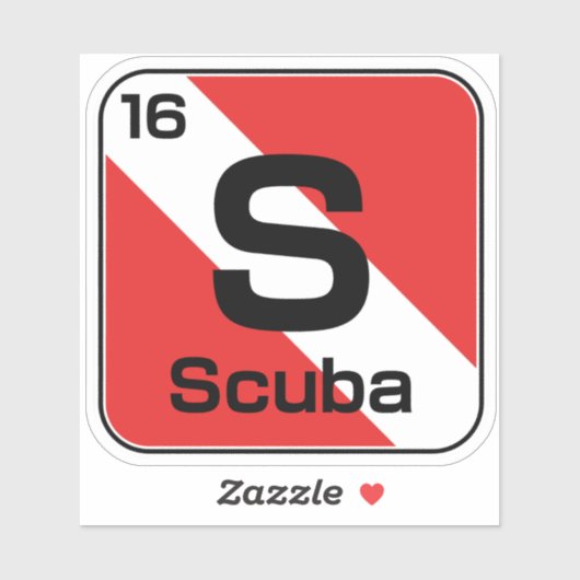 Scuba Periodic table dive flag sticker (Feuille)