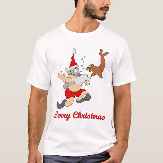 Scuba Santa Light T-Shirt (Voorkant)