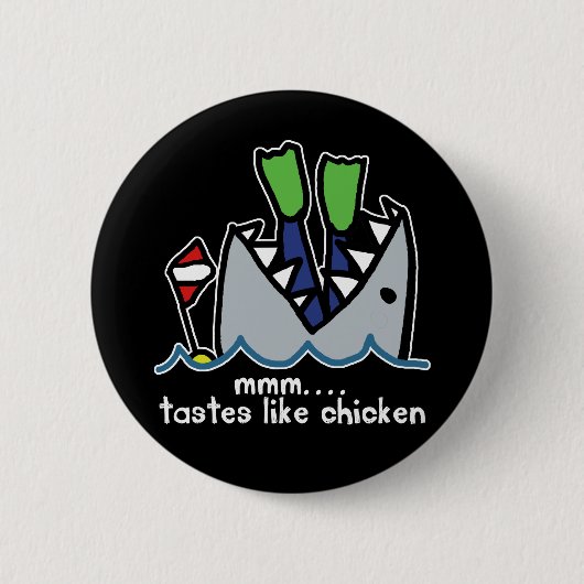 Scuba tastes Chicken Shark Ronde Button 5,7 Cm (Voorkant)
