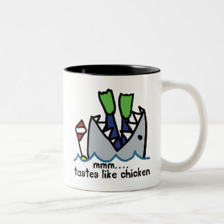 Scuba tastes Chicken Shark Tweekleurige Koffiemok