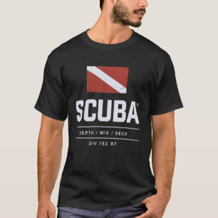 Scuba Vlag Ontwerp Diepte Mix Deco Stijl T-shirt
