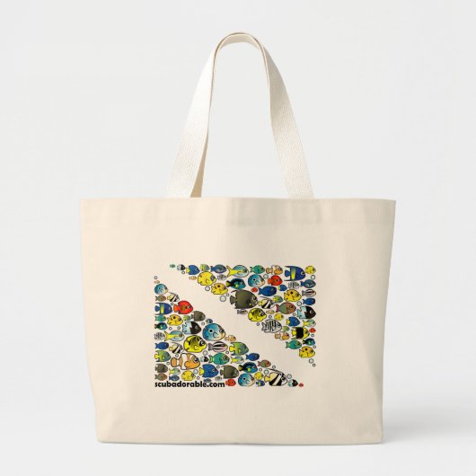 Scubadorable Diver Down Flag Grote Tote Bag (Voorkant)