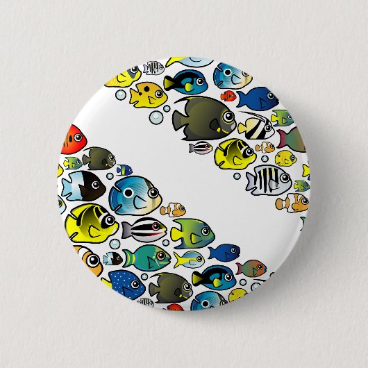 Scubadorable Diver Down Flag Ronde Button 5,7 Cm (Voorkant)