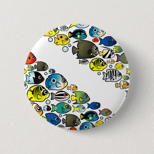 Scubadorable Diver Down Flag Ronde Button 5,7 Cm