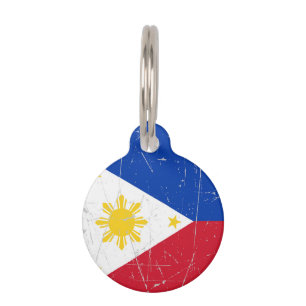 Scuffed and Scratched Filipino Flag Huisdierpenning