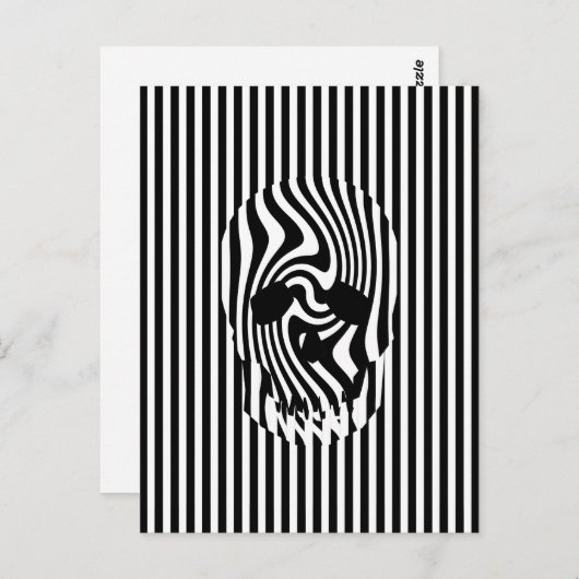 Scull en Stripes, op art Briefkaart (Voorkant / Achterkant)