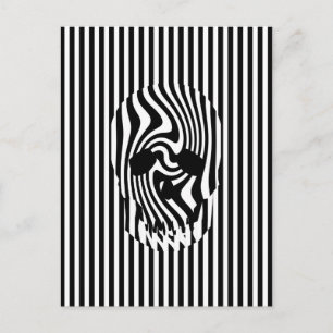 Scull en Stripes, op art Briefkaart