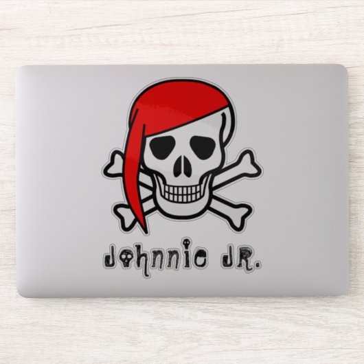 Scull met gepersonaliseerd Bandanna Sticker (Computer)