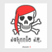 Scull met gepersonaliseerd Bandanna Sticker (Vel)