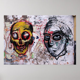 Scull Street Art van Las Palmas Poster