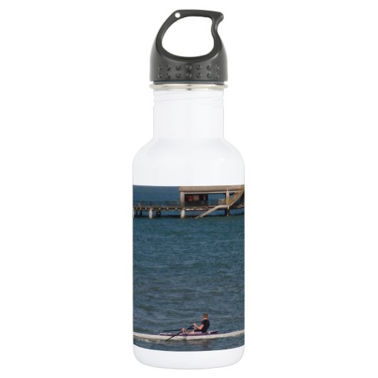 Scullen op zee waterfles (Voorkant)