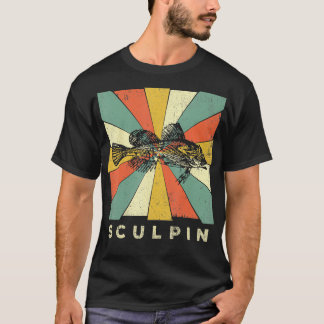  Sculpin Fish Lover Retro Style Dier T-shirt