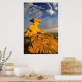 Sculpted Badlands In Short Grass Poster (Keuken)