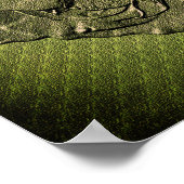 Sculpted Effect Green Rosebud Floral Art Poster (Hoek)