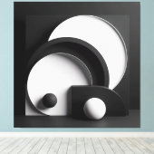 Sculpted Harmony of Shadowed Forms Canvas Afdruk (Insitu (Houten vloer))