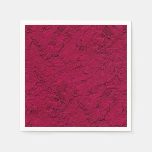 Sculpted Petunias Magenta-Paper Cocktail Napkins Servet