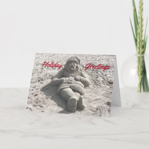 Sculpted Sand Santa Claus Kerstvakantie Kaart