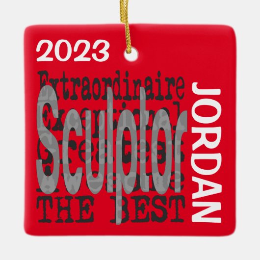 Sculptor Extraordinaire CUSTOM Keramisch Ornament (Voorkant)