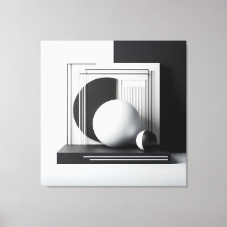 Sculptural Dialogue in Contrast Canvas Afdruk