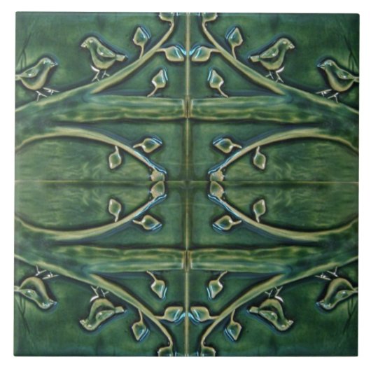  sculpturale vogels op bijkantoren tegeltje (Voorkant)