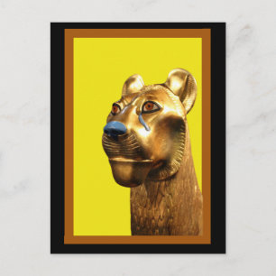 Sculpture de lionne égyptienne, carte postale Art