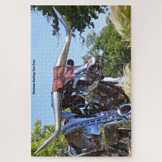 Sculpture de Texas Longhorn . Puzzle (Vertical)