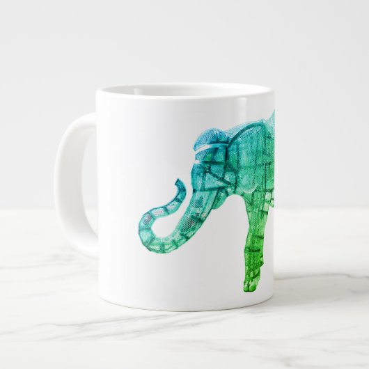 Sculpture d'éléphant 20oz Mug de café géant (Devant gauche)