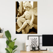 Sculpture d'une fée Lire une affiche de livre (Bureau à domicile)