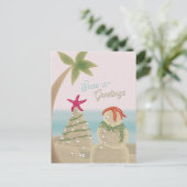 Sculptures de sable Noël Carte postale (Debout devant)