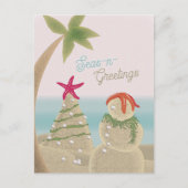 Sculptures de sable Noël Carte postale (Devant)